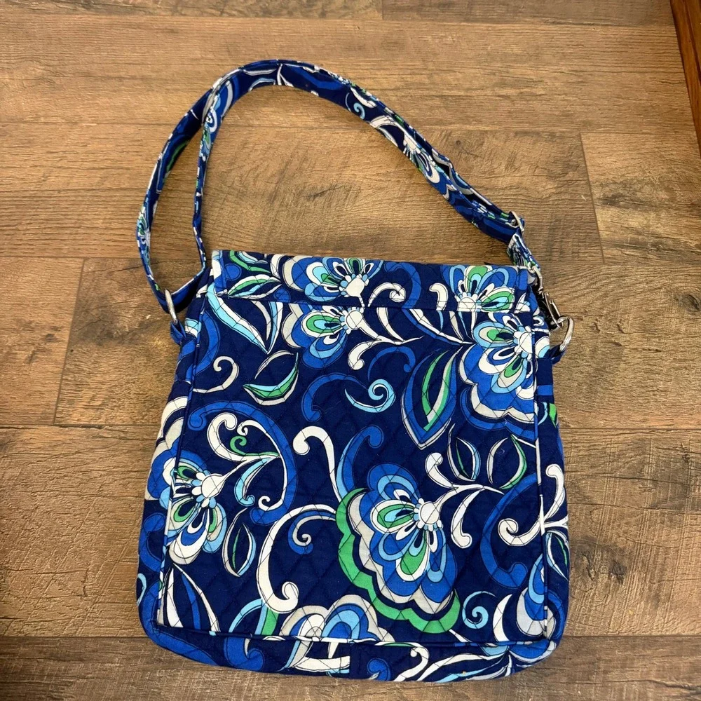 Vera Bradley Turnlock‎ Crossbody Bag Blue Rhapsody Quilted